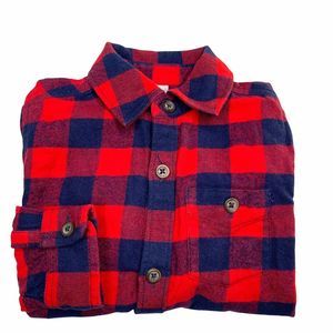 Hanna Andersson Red Check Flannel Button Up Shirt 100 Size 4